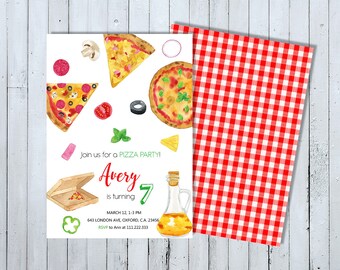 pizza party invitation pizza