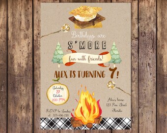 campfire invitation etsy