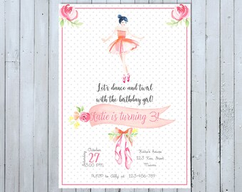 Invitation De Ballerine Etsy