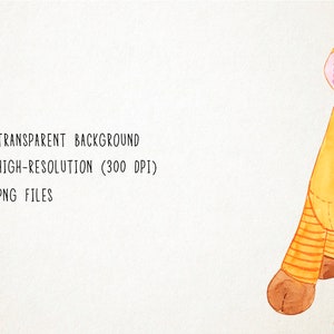 May include: A watercolor illustration of a yellow and brown stuffed giraffe toy with a pink nose and blue eyes. The giraffe is standing on a white background.