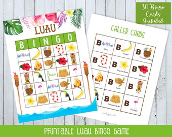Luau Bingo, Hawaiian Bingo, Hawaii Bingo, Tropical Bingo, Luau Bingo Cards, Luau Bingo Game, Luau Birthday Game, Hawaiian Bingo Cards