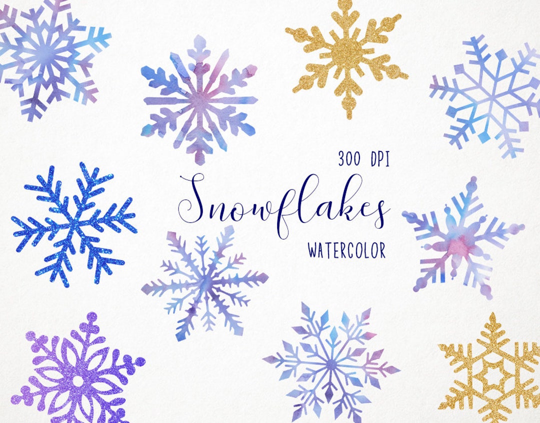 Watercolor Snowflake Clipart