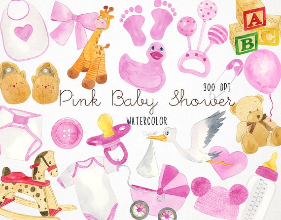 Baby Clipart, Baby Shower Clipart, Baby Girl Clipart, Baby Watercolor Clipart, Watercolor Baby Clipart, Watercolor Baby Shower Clipart