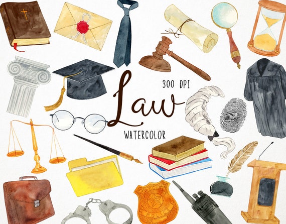 Watercolor Law Clipart Legal Clipart Judge Clipart Lawyer - Etsy UK