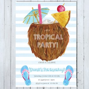 Luau-Geburtstags-Einladung, Luau Einladung, Luau einladen, Hawaiian Geburtstagseinladung, Hawaiian Einladung, Hawaiian laden, Aloha Einladung