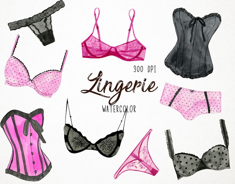 Lingerie Clipart Lingerie Clip Art Bra Etsy