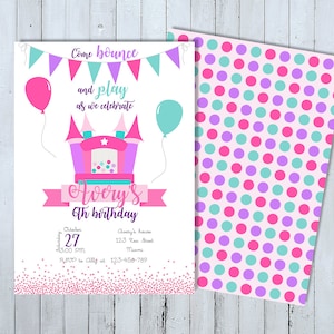 Bounce House Invitation, Jump Party Invitation, Bounce House Party Invite, Bounce Invitation, Bounce Birthday Invitation