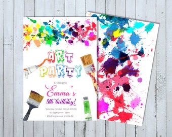 Art Party Birthday Invitation, Art Party Invitation, Art Party Invite, Art Themed Party, Painting Party Invitation, Painting Party Invite