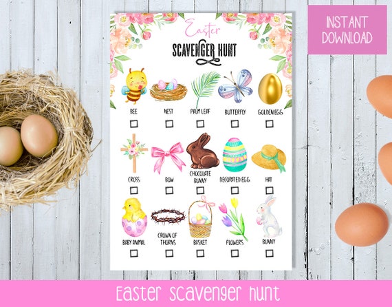 Printable Easter Scavenger Hunt for Kids Easter Games for