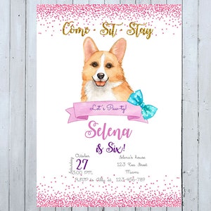 Corgi Birthday Invitation, Corgi Invitation, Corgi Invite, Pawty Invitation Dogs Birthday Invitation Dogs Party Pawty Invite Dogs Invitation