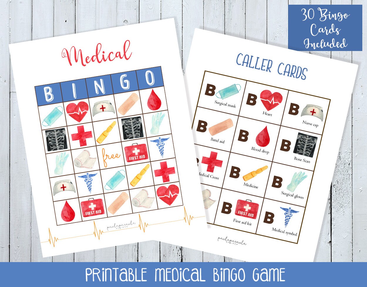 Medical Bingo Medicine Bingo Nurse Bingo Doctor Bingo Etsy