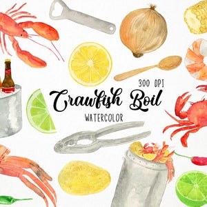 Crawfish Boil Clipart, Crawfish Boil Clip Art, Seafood Clipart, Low Country Boil Clipart, Southern Clipart Crawfish Clipart Crayfish Clipart