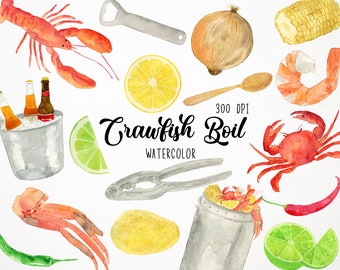 Crawfish Boil Clipart, Crawfish Boil Clip Art, Seafood Clipart, Low Country Boil Clipart, Southern Clipart Crawfish Clipart Crayfish Clipart