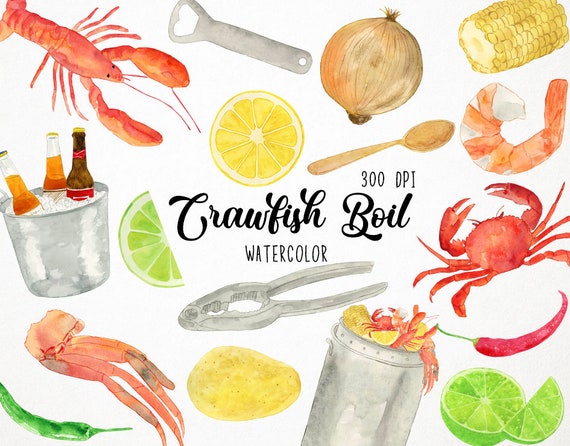 Crawfish Boil Clipart Crawfish Boil Clip Art Seafood - Etsy