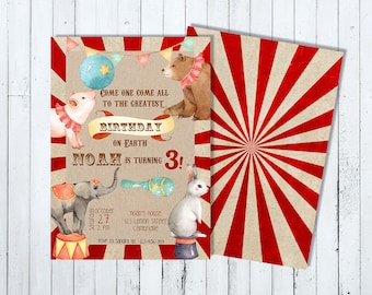 Circus Invitation, Carnival Invitation, Circus Birthday, Circus Party, Circus Invite, Vintage Circus, Circus Theme, Printable Circus