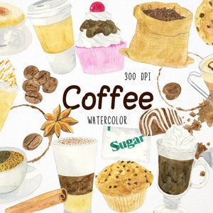 coffee clipart, coffee beans, coffee clip art, watercolor coffee clipart, coffee cup clipart, coffee watercolor clipart, coffee mug clipart