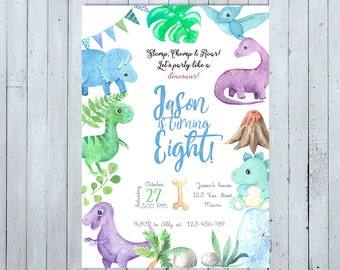 Dinosaur verjaardag uitnodiging, Dino uitnodiging, dinosaurus uitnodiging, Dino uitnodigen, dinosaurus uit te nodigen, Dino partij, dinosaurus Party Boys uitnodiging