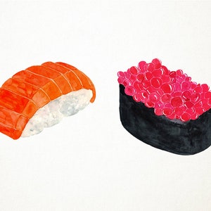 Watercolor Sushi Clipart, Asian Clipart, Fish Clipart, Japanese Clipart, Sushi Clip Art, Chinese Food Clipart, Japanese Food Clipart image 4