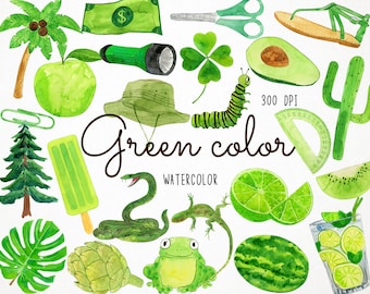 Aquarell Grün Clipart, Grüne Farbe Clipart, Grüne Objekte Clipart, Grüne Dinge Clipart, Grüne Elemente Clipart, Grüne Farbgrafik