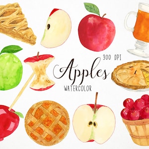 Apfel Clipart, Aquarell Apple Clipart, Apple Picking Clipart, Apple Pie Clipart, Apfelcider Clipart, Herbst Clipart, Herbst Clipart