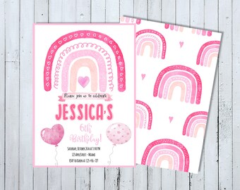 Invitación de cumpleaños de Rainbow, Invitación de rainbow, Invitación de rainbow, Invitación de fiesta de rainbow, Invitación de rainbow pastel, Invitación de Girls Rainbow