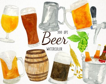 bier clipart, bier illustraties, aquarel clipart, aquarel clipart bier, aquarel bier, alcohol clipart, bier aquarel oktoberfest