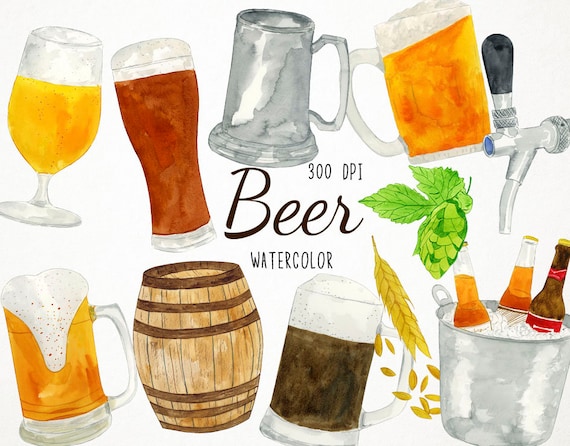 beer clipart, beer clip art, watercolor clipart, watercolour clipart beer, watercolor beer, alcohol clipart, beer watercolor oktoberfest