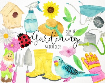 Gartenarbeit Clipart, Garten Png, Frühling Clipart, Garten Aquarell Clipart, Garten Clipart, Land Clipart GartenBild, Gartenarbeit Aquarell