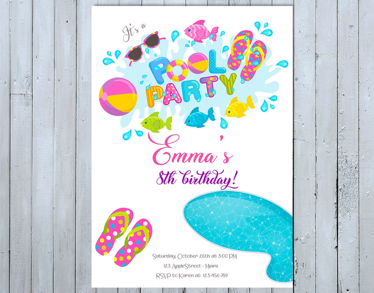  Splashin fiesta en la piscina fiesta de cumpleaños infantil  suministros – Vajilla Party Pack (24) : Ropa, Zapatos y Joyería
