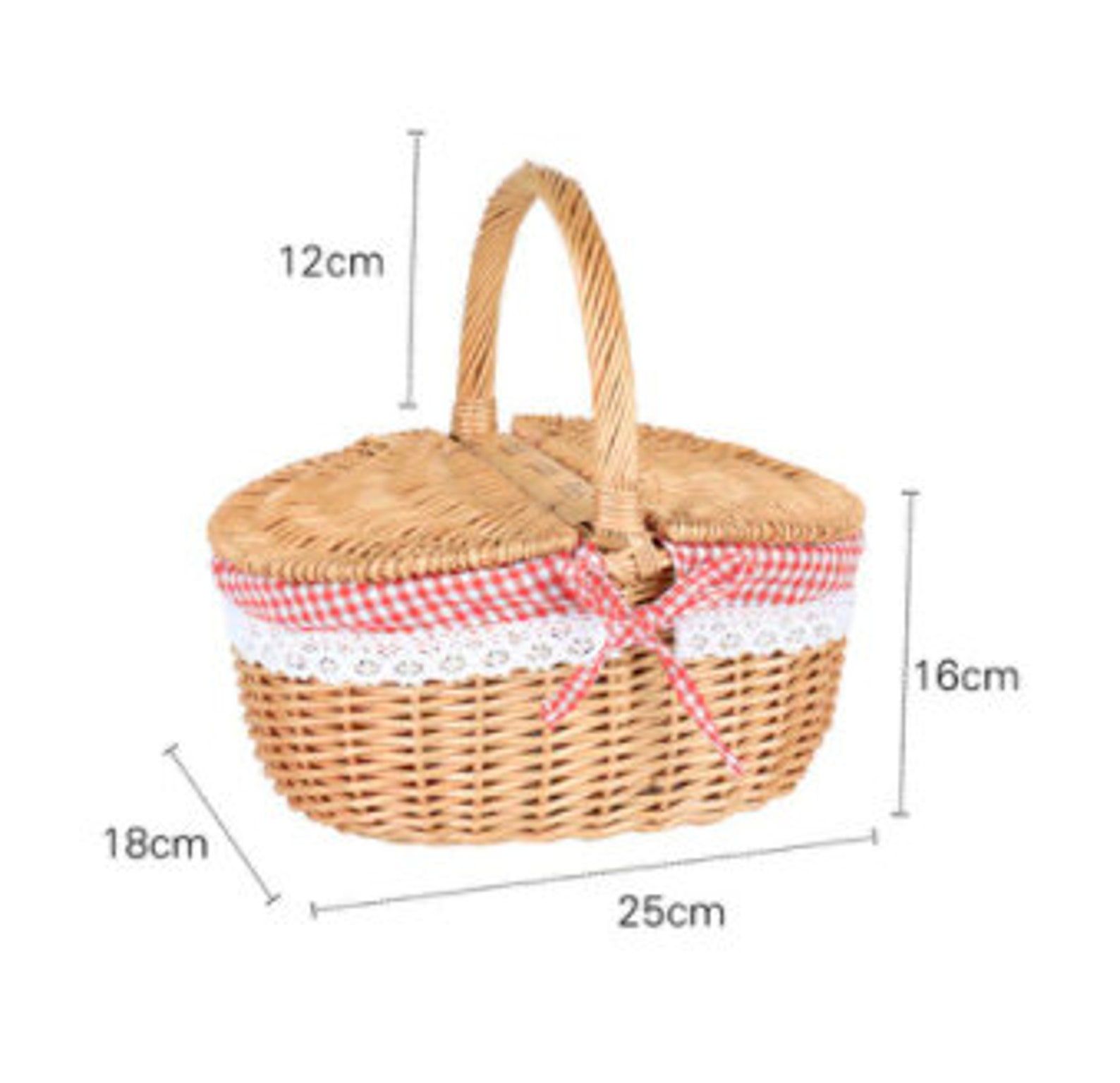 Hand Woven Picnic Basket With Lid / Vintage Picnic Basket / Etsy