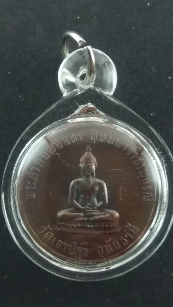 Details about / THAI AMULET BUDDHA LP WAT RAIKHING SEMAA BLUE ENAMEL DECORATIVE NECKLACE