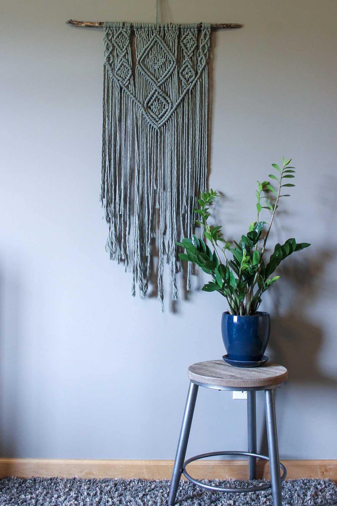 Medium/large Sage Macramé Wall Hanging Macramé Wall Art Etsy