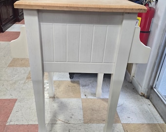 White Butcher Block Small Island/Storage Table SHIPPING NOT INCLUDED
