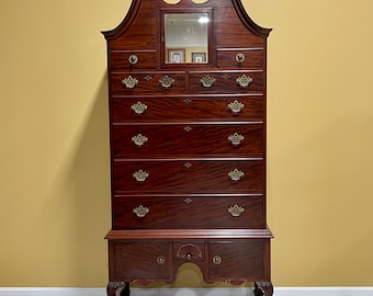 RARE 1860’s Chippendale Highboy Chest of Draws with Original Mirror and Working Locks and Keys  *Free Shipping*