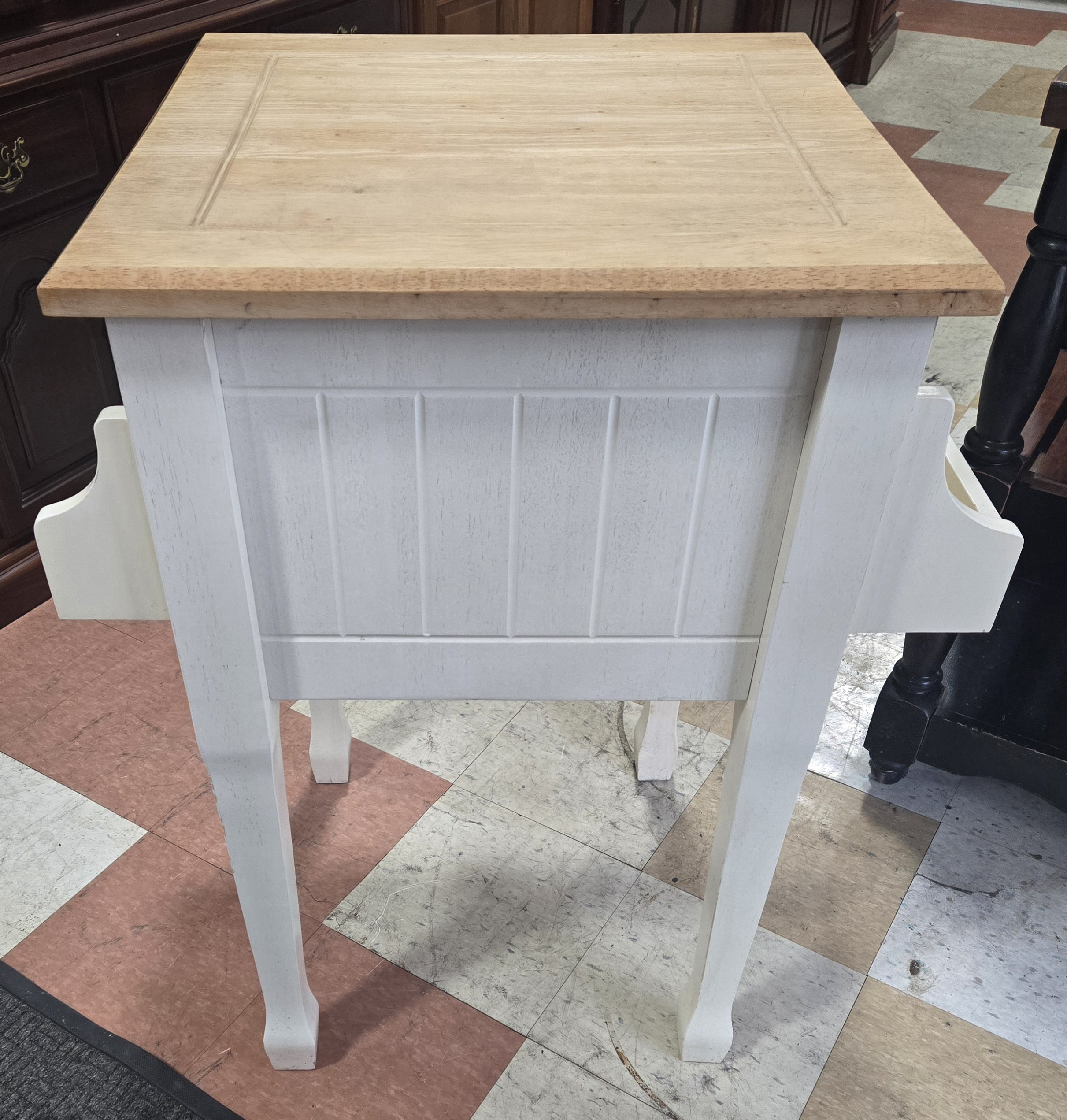 White Butcher Block Small Island/storage Table SHIPPING NOT INCLUDED Etsy