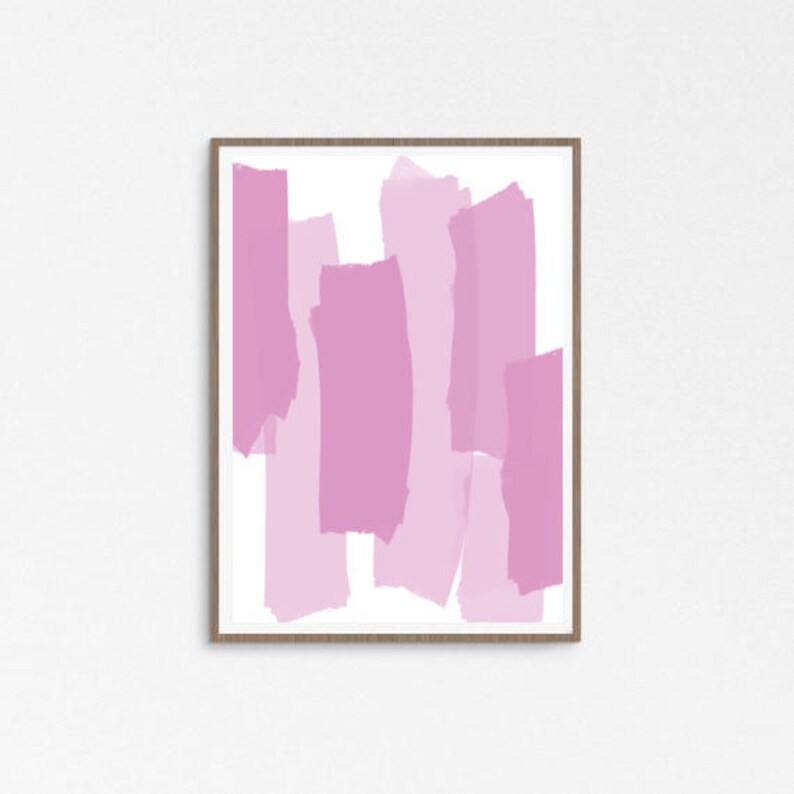 Pink and White Abstract Print, Printable Art, Living Room Art, Bedroom Art, Blush Pink and White Abstract image 1