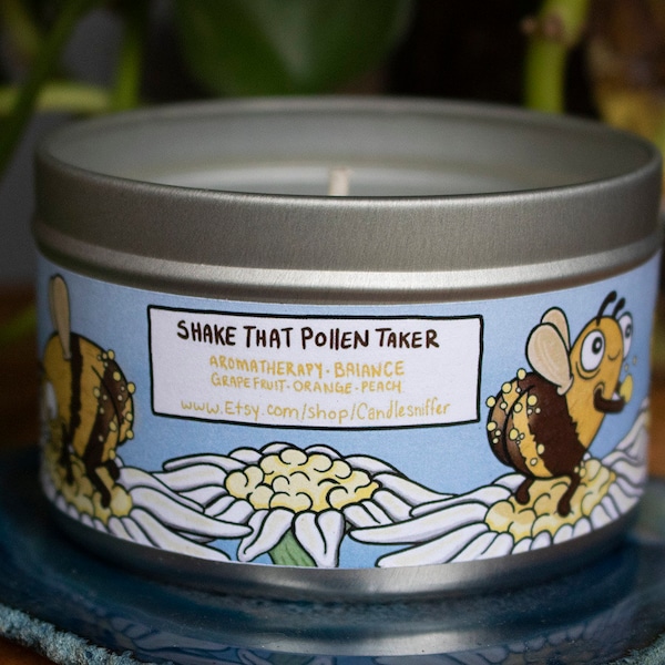 Shake That pollen Taker/ citrus / bees / butts /funny candle gift/ grapefruit / aromatherapy/ balance /stress relief/ soy / eco friendly/