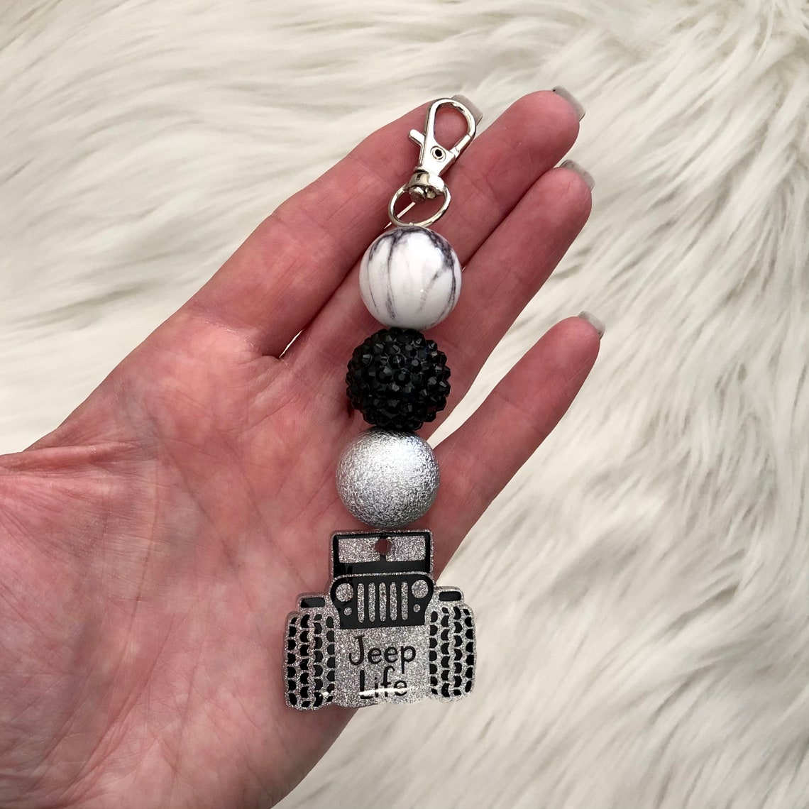 Jeep Keychain Jeep Life Beaded Keychain Bubblegum Bead Etsy