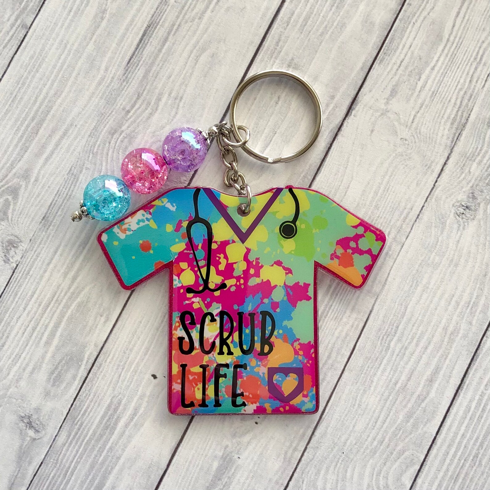 Scrub Top Keychain Scrub Life Keychain Acrylic Keychain Etsy
