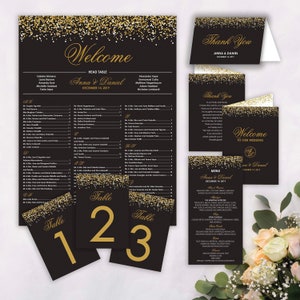 Glittering Night - PAKIET ŚLUBNY - Kompletny pakiet papeterii na ten wyjątkowy dzień - Spersonalizowany na Twój wyjątkowy dzień - Idealny na błyszczącą noc!