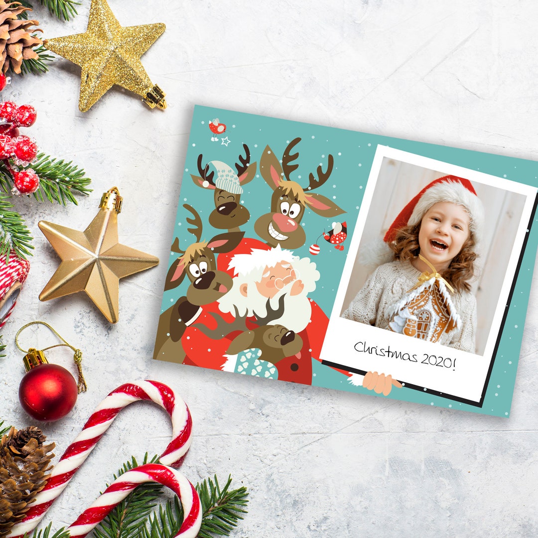CHRISTMAS CARD - Santa Polaroid - Customized Card With Your Favourite ...