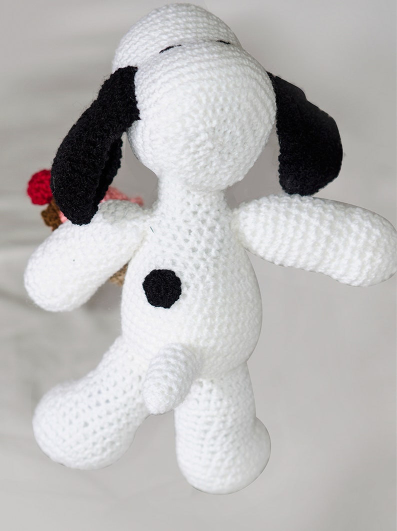 Stuffed Snoopy Dog Toy Crochet Amigurumi Handmade Knitted Etsy