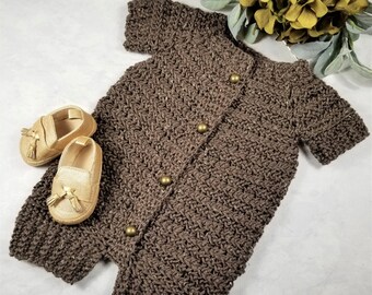 baby boy button down onesie