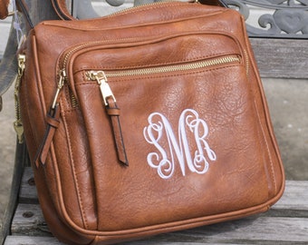Monogram Conceal Carry Crossbody Purse- RFID Security- Monogrammed Purse- Multi Function Concealed Carry Purse- Adjustable Strap- Cross Body