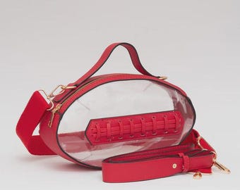 RESTOCK!! Clear Gameday Football Stitch Detail Crossbody Bag