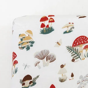 Mushroom Clementine Kids | Muslin Crib Sheet | Gender Neutral | Boho Baby | Woodland Nursery