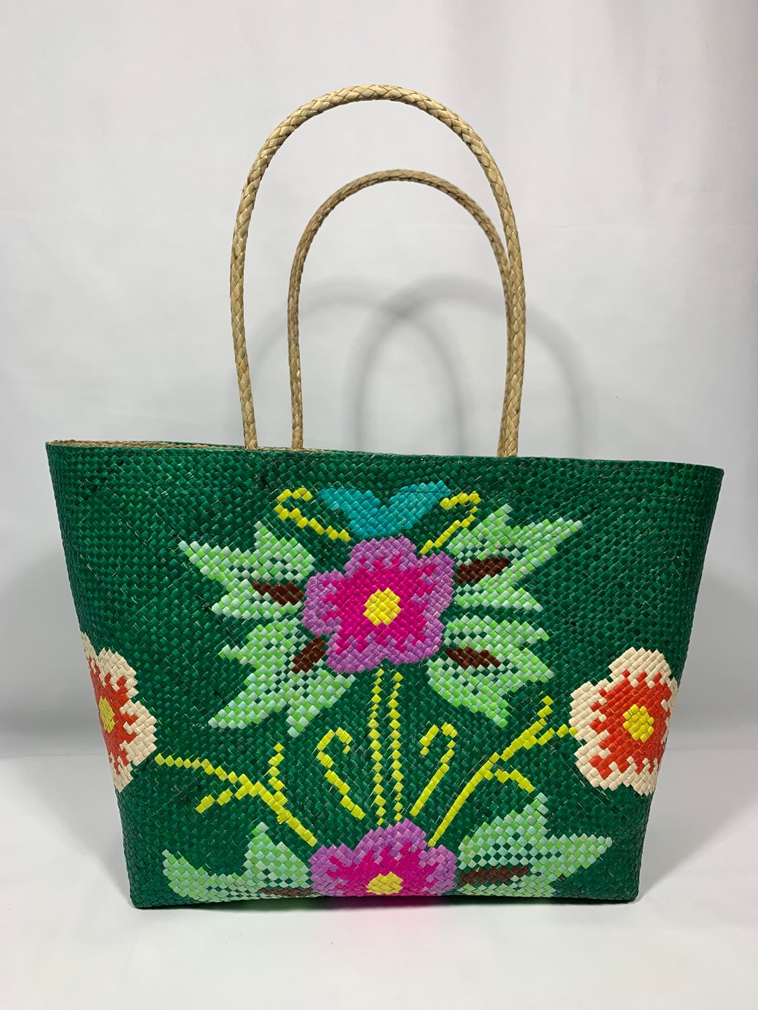 Handwoven Floral Bag, Handwoven Banig Bag, Philippines Etsy