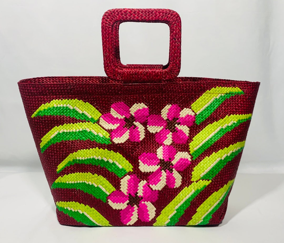 Handwoven Floral Bag, Handwoven Banig Bag, Philippines Etsy