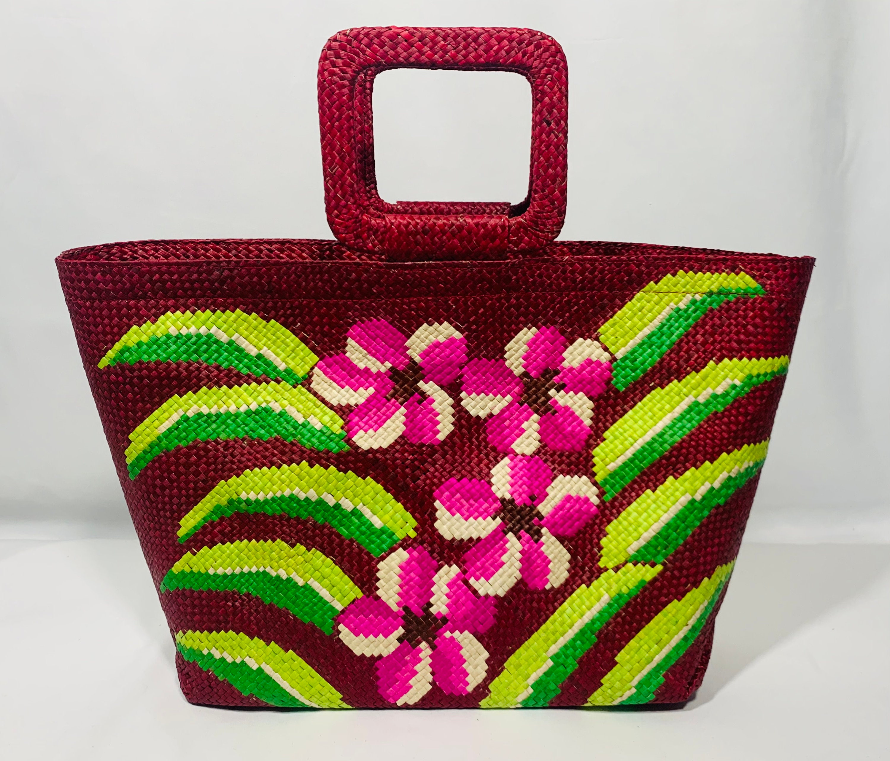 Handwoven Floral Bag, Handwoven Banig Bag, Philippines - Etsy