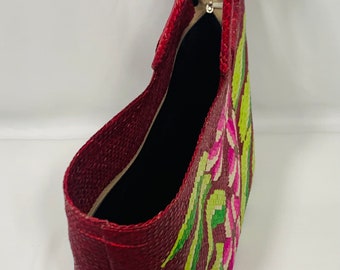 Handwoven Floral bag, Handwoven Banig Bag, Philippines
